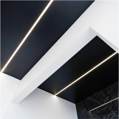 Пример световых линий flexy на натяжном потолке 4106