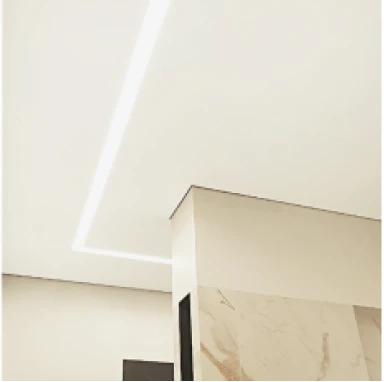 Пример световых линий flexy на натяжном потолке 4108