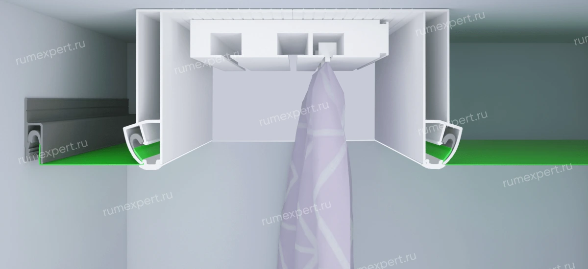 Алюминиевый карниз под нтяжной потолок